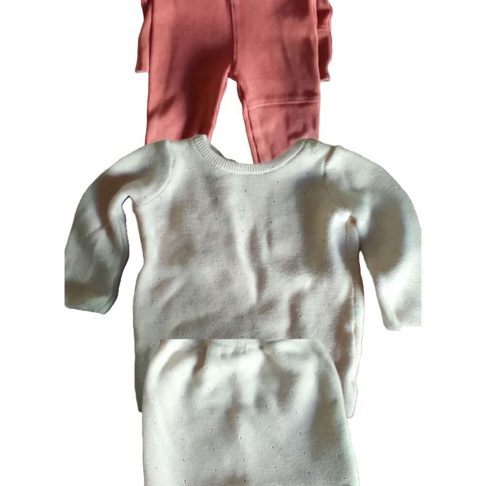 BeeDee Baby Girl Outfits, Colors: Peach and Coral, Summery, Set of 2